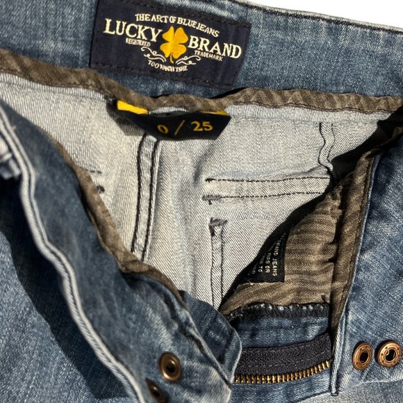 LUCKY BRAND Flare Jeans Size 0 / 25 Snap Zip Closure Mid Rise 4 Pockets - Picture 5 of 15